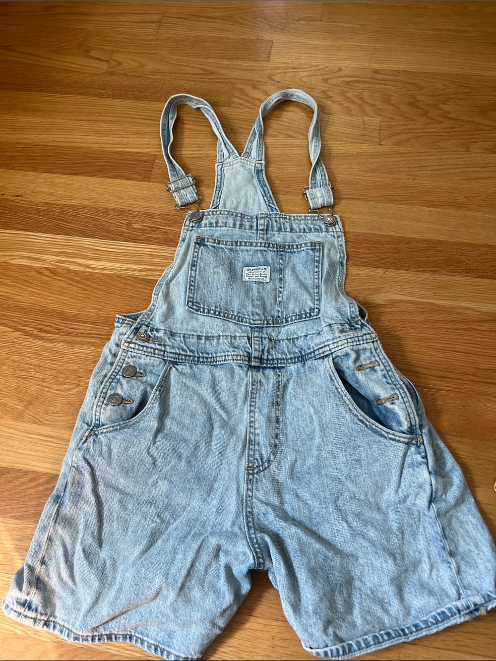 Light Blue Denim Short Overalls